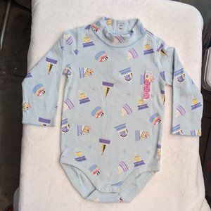 Gymboree Cute Blue Turtleneck Onesie with Snow Globe Pattern - 12-18 Months